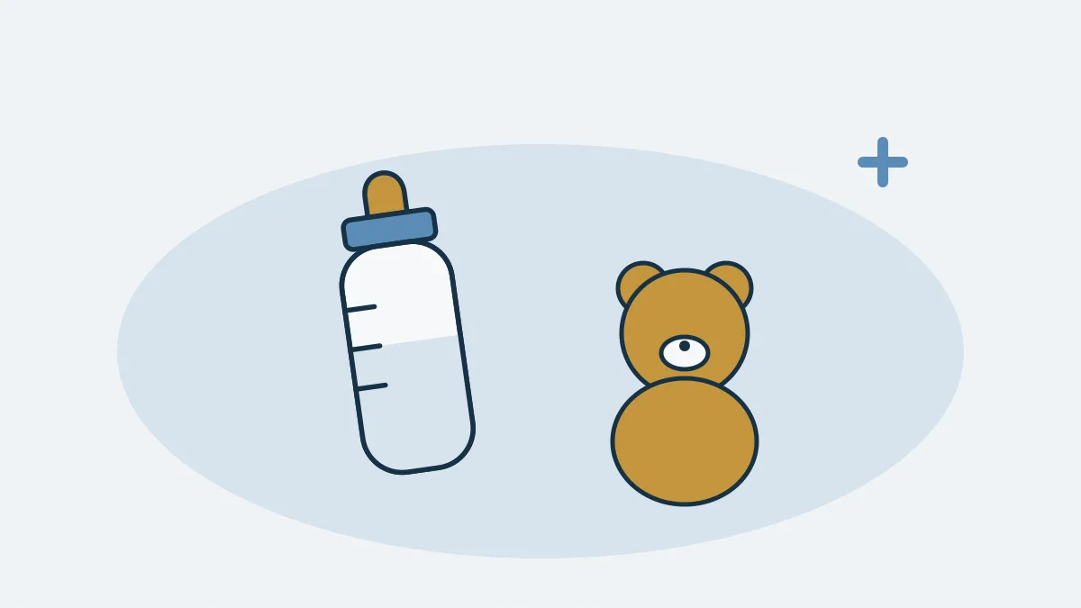 Un biberon et un ours en peluche